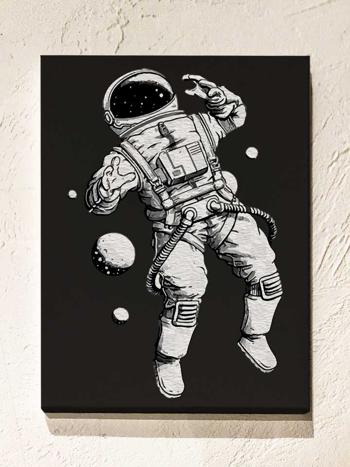 Astronaut Leinwand schwarz 30x40 cm