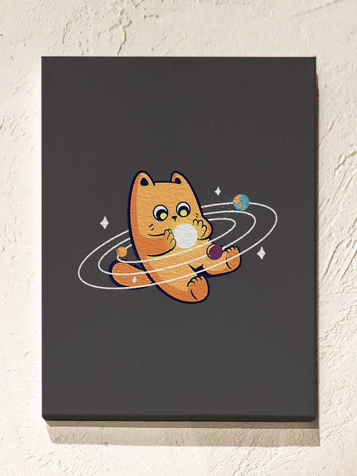 Astronomy Cat Leinwand dunkelgrau 30x40 cm