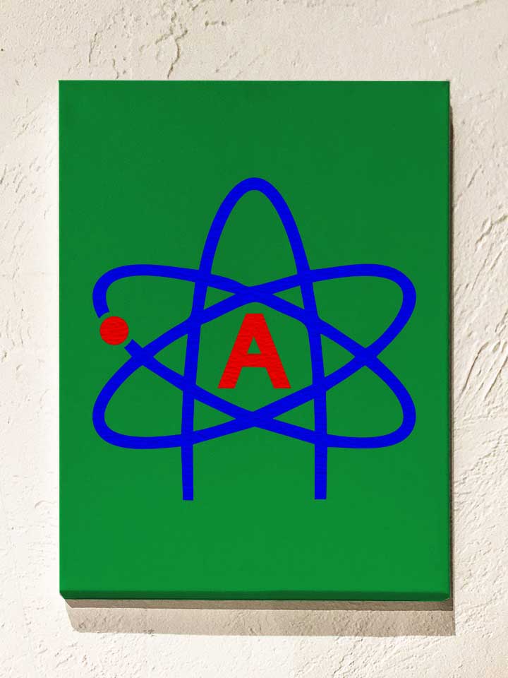 Atheist Symbol Leinwand gruen 30x40 cm