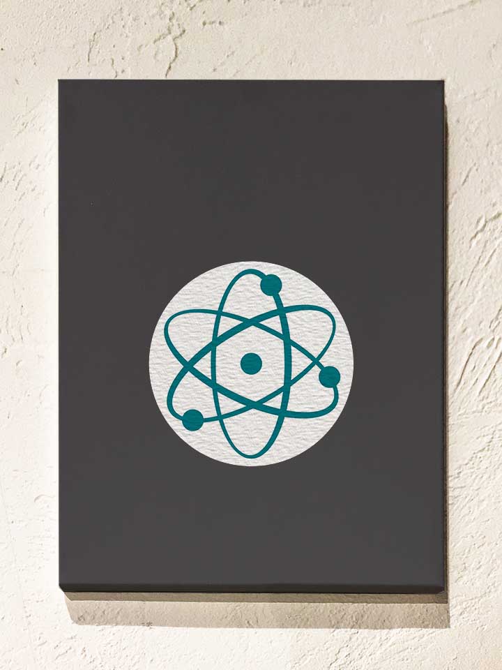 Atom Logo Leinwand dunkelgrau 30x40 cm