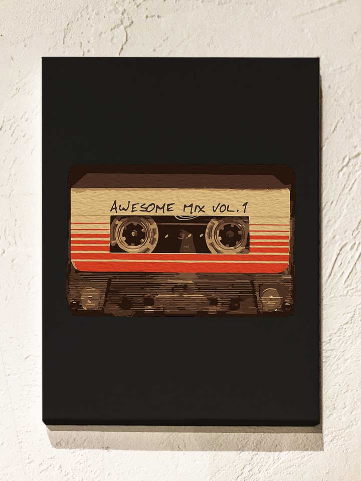 Awesome Mix Cassette Leinwand schwarz 30x40 cm