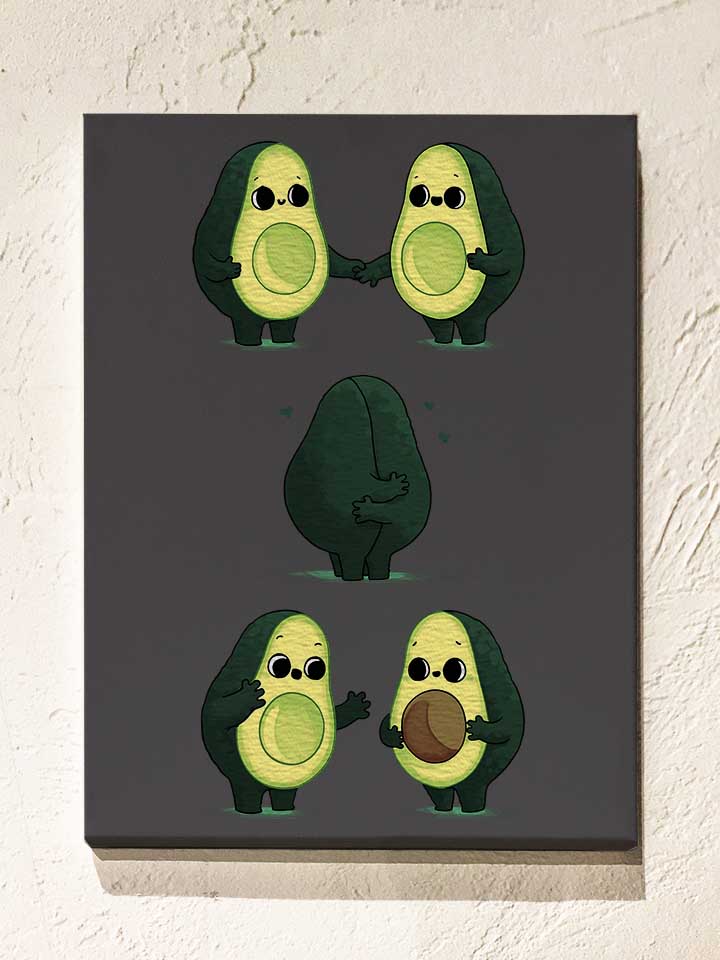 Baby Avocado Leinwand dunkelgrau 30x40 cm