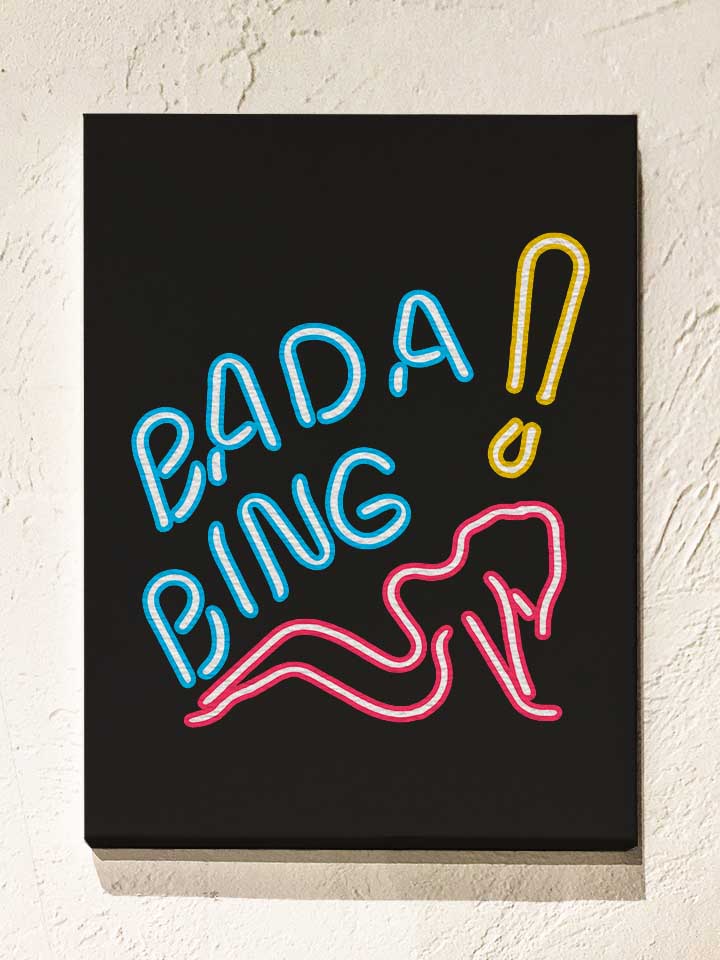 Bada Bing Neon Leinwand schwarz 30x40 cm