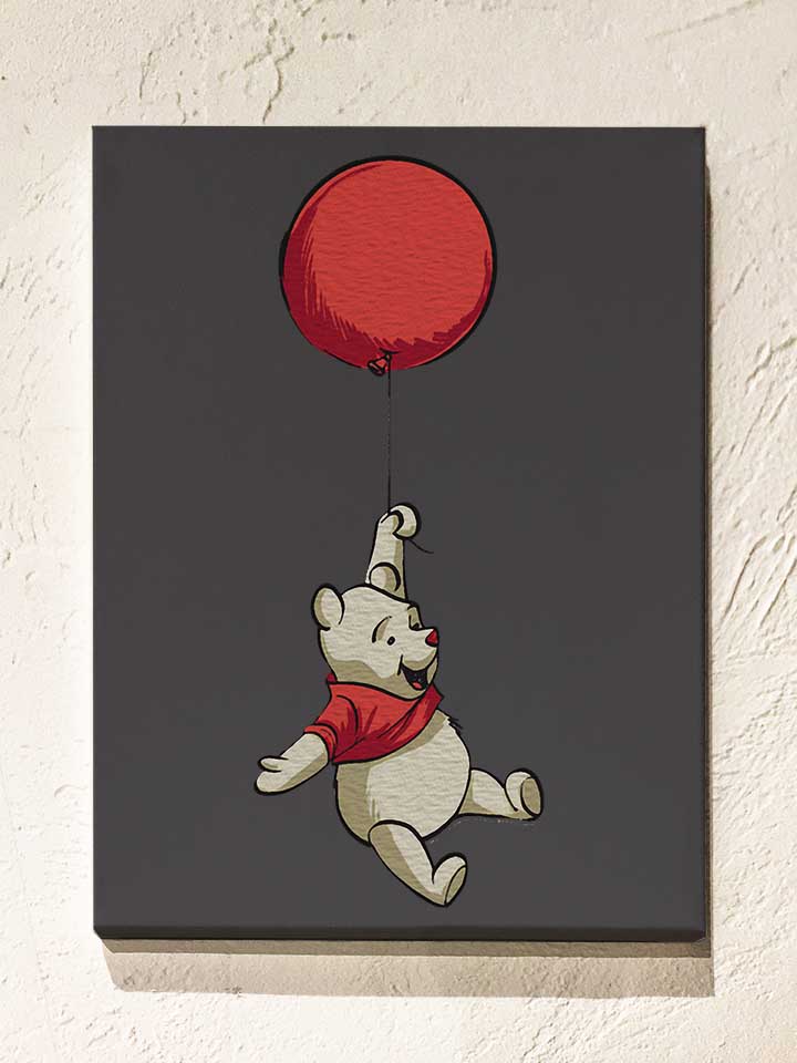 Balloon Bear Leinwand dunkelgrau 30x40 cm