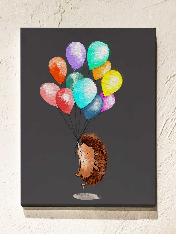 Balloon Hedgehog Leinwand dunkelgrau 30x40 cm
