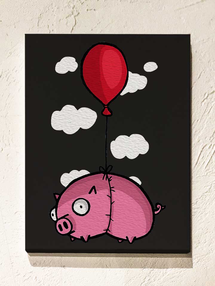 Balloon Pig 02 Leinwand schwarz 30x40 cm