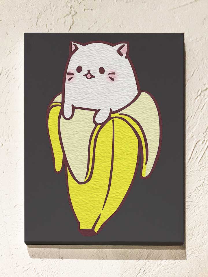 banana-cat-leinwand dunkelgrau 1