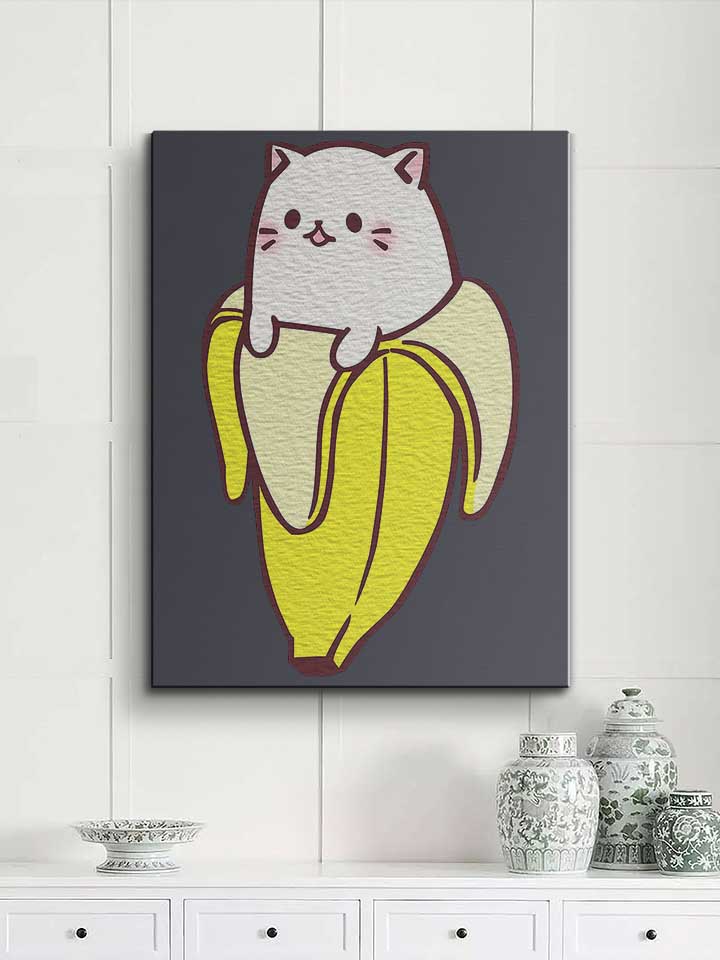 banana-cat-leinwand dunkelgrau 2