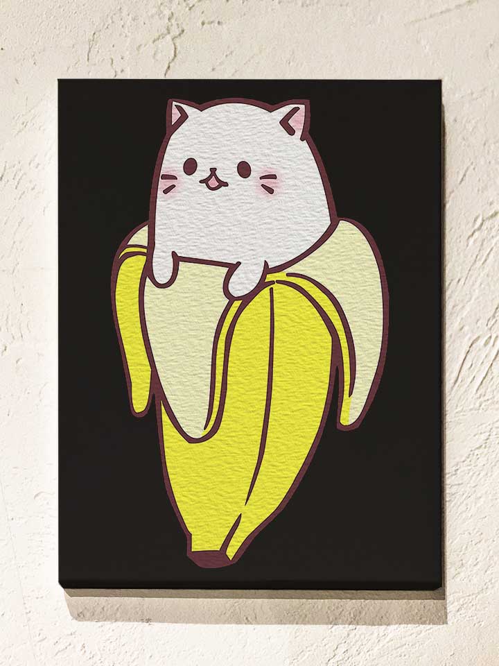 banana-cat-leinwand schwarz 1