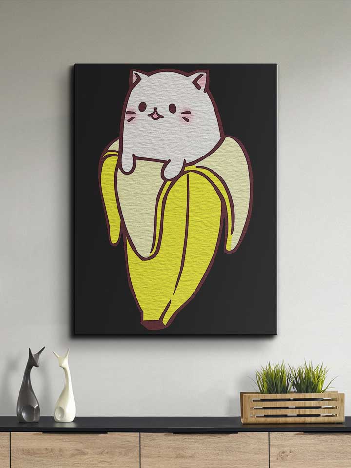 banana-cat-leinwand schwarz 2