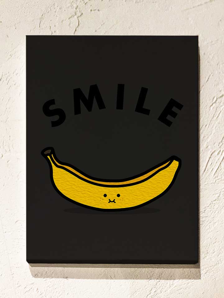 banana-smile-leinwand schwarz 1