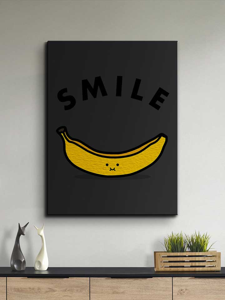 banana-smile-leinwand schwarz 2