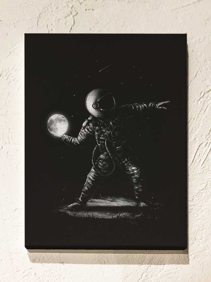 banksy-astronaut-moon-leinwand schwarz 1