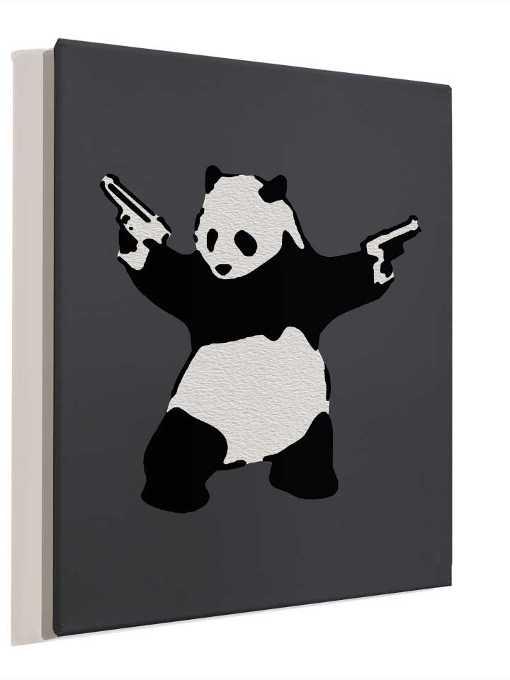 banksy-panda-leinwand dunkelgrau 4
