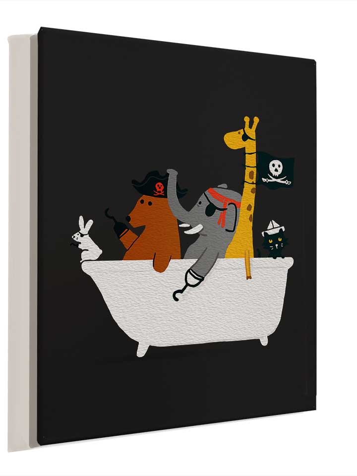 bathtub-pirate-animals-leinwand schwarz 4