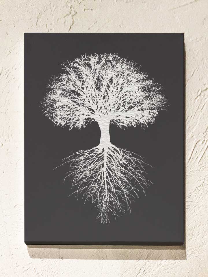 Baum Des Lebens Leinwand dunkelgrau 30x40 cm