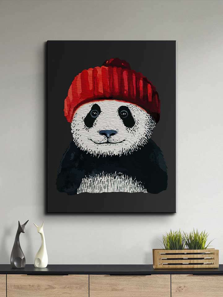 beanie-panda-leinwand schwarz 2