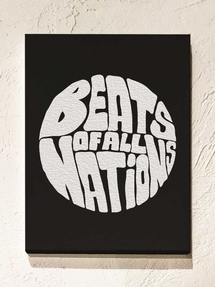 Beats Of All Nations Weiss Leinwand schwarz 30x40 cm