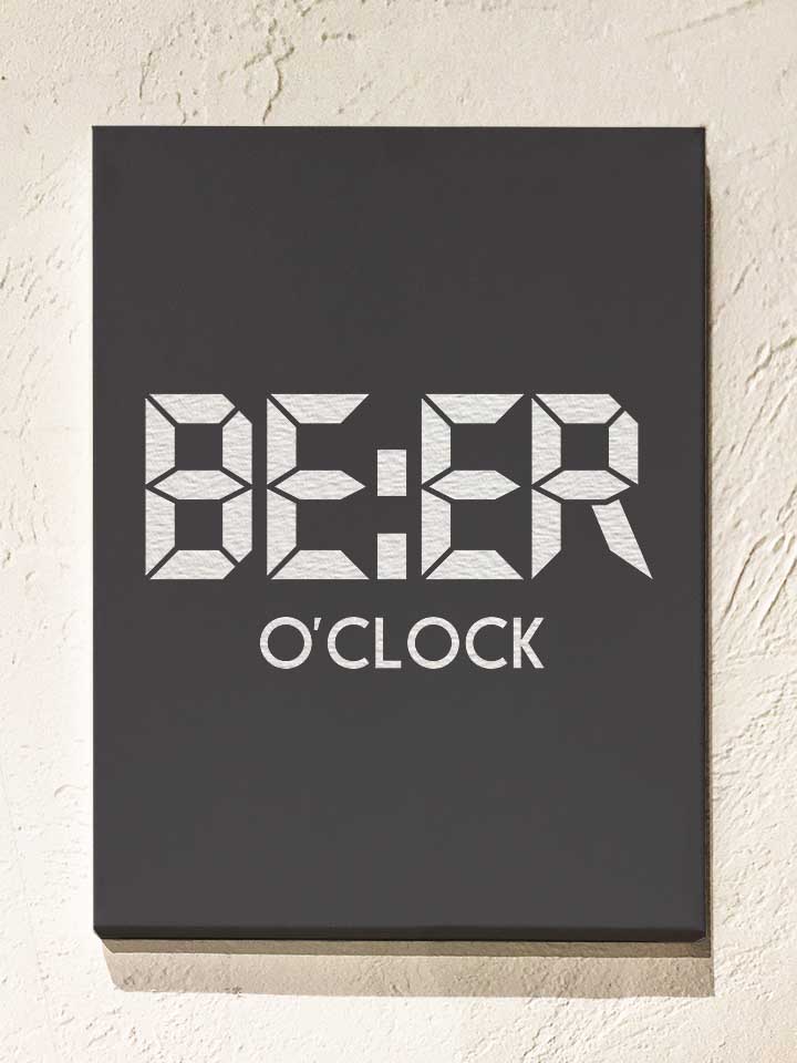 Beer Oclock Leinwand dunkelgrau 30x40 cm