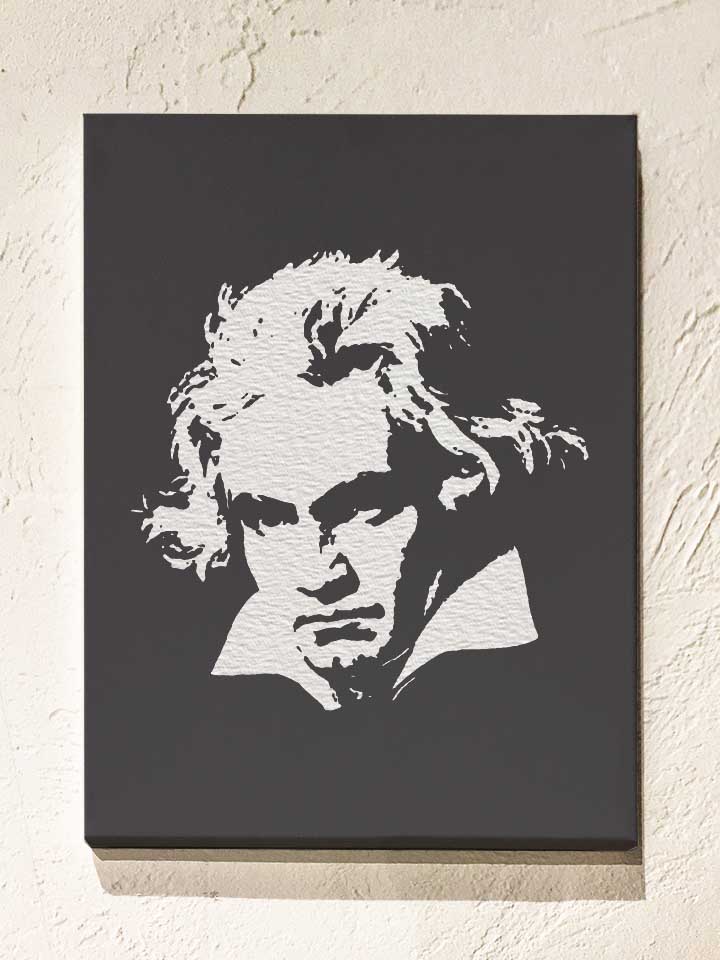 Beethoven Leinwand dunkelgrau 30x40 cm