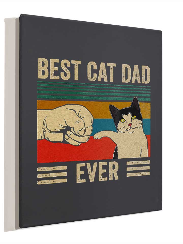 best-cat-dad-ever-vintage-leinwand dunkelgrau 4
