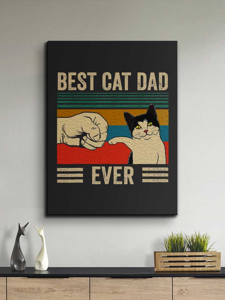 best-cat-dad-ever-vintage-leinwand schwarz 2