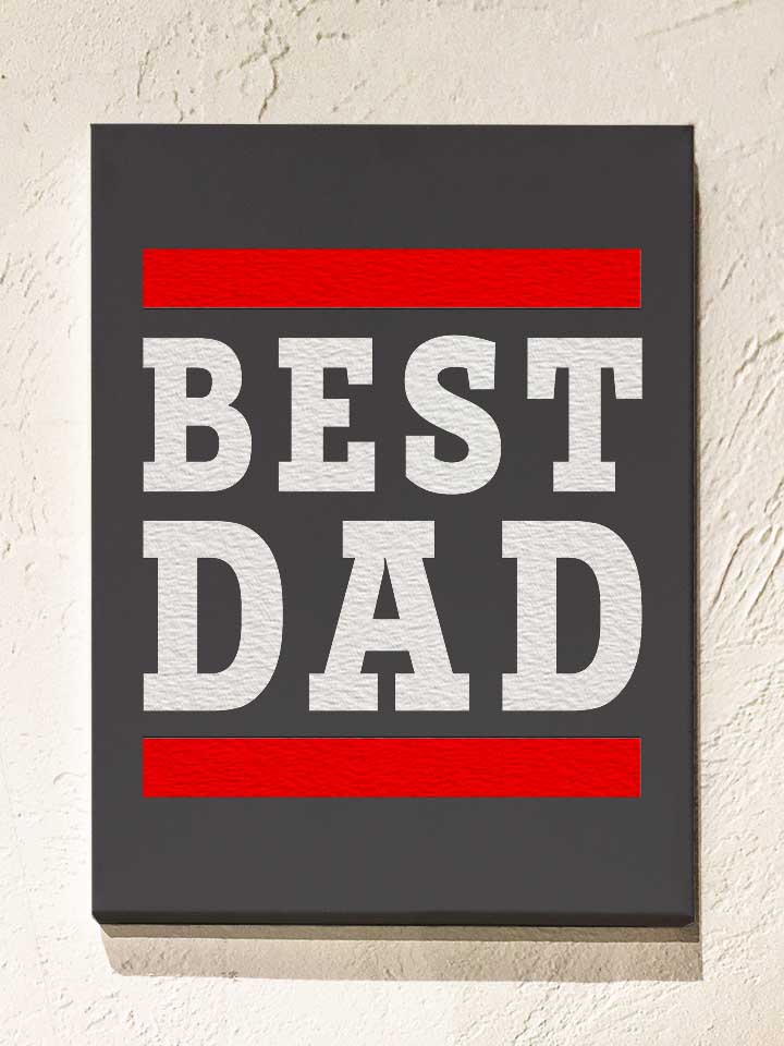 Best Dad Leinwand dunkelgrau 30x40 cm