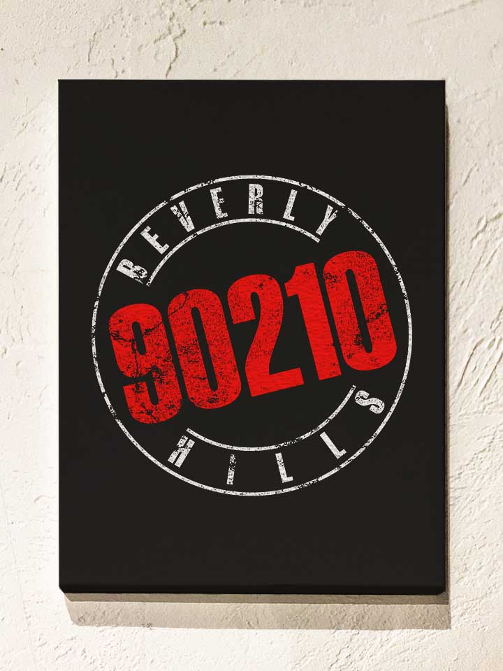 Beverly Hills 90210 Vintage Leinwand schwarz 30x40 cm