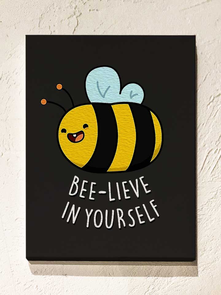 Biene Beelive In Yourself Leinwand schwarz 30x40 cm