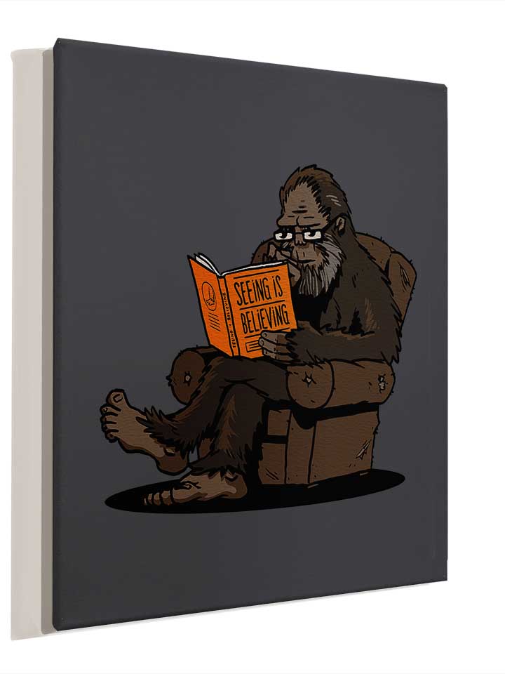 bigfoot-reading-book-leinwand dunkelgrau 4
