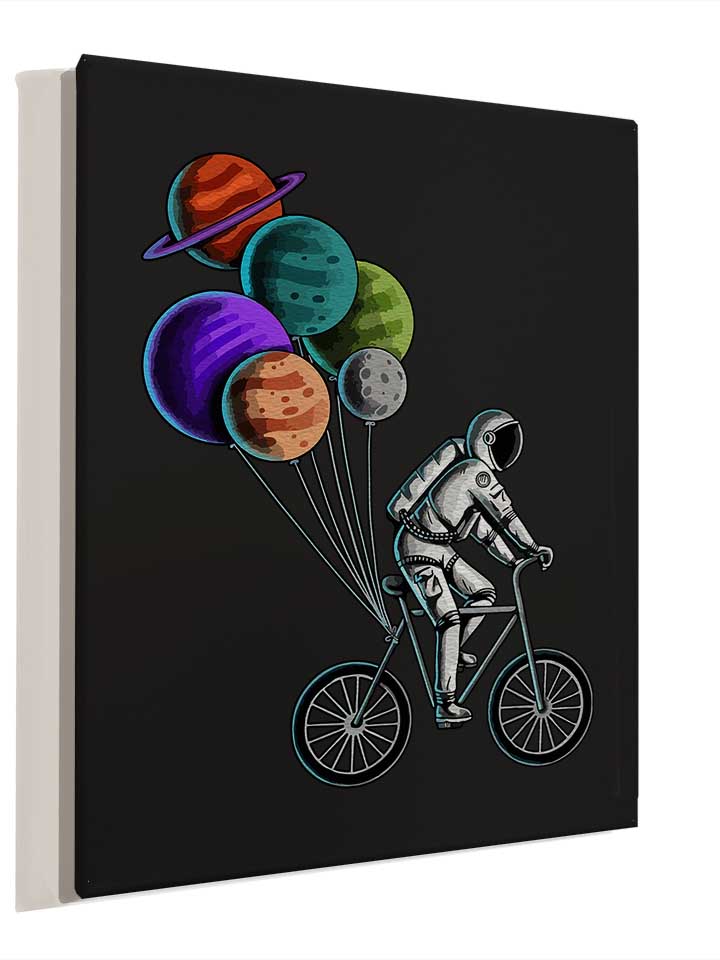 bike-astronaut-planet-baloons-leinwand schwarz 4