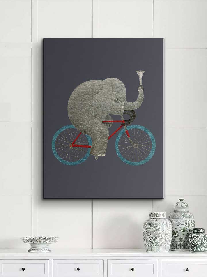 bike-elephant-leinwand dunkelgrau 2