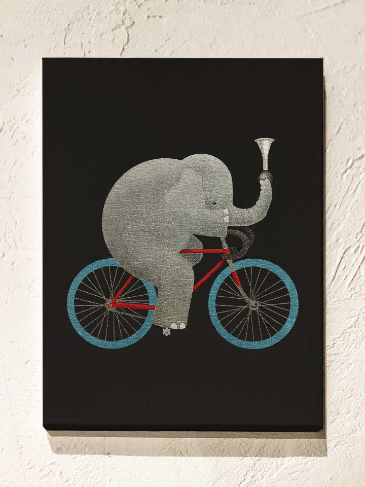bike-elephant-leinwand schwarz 1