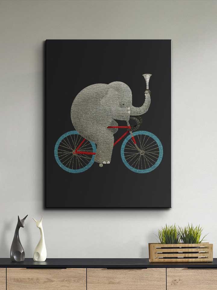 bike-elephant-leinwand schwarz 2