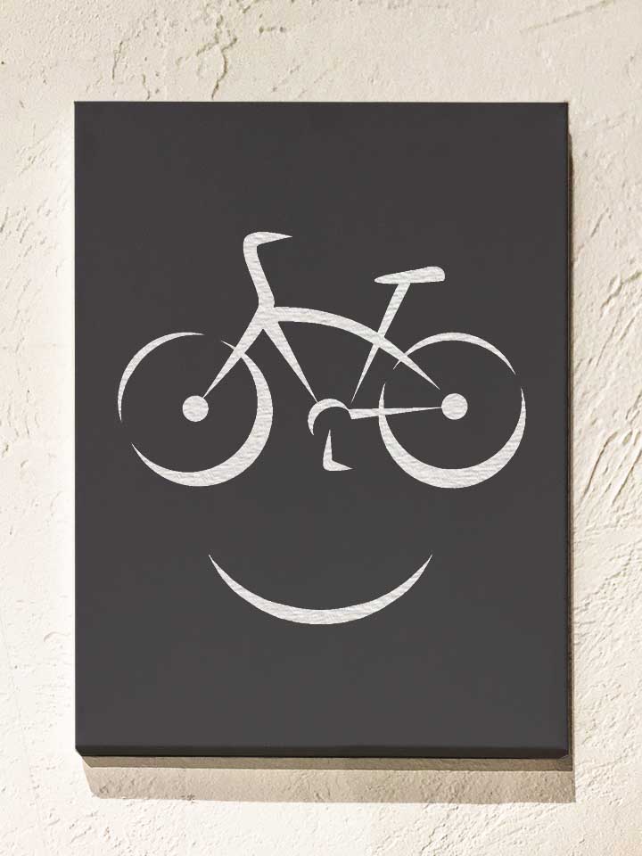 Bike Smile Leinwand dunkelgrau 30x40 cm
