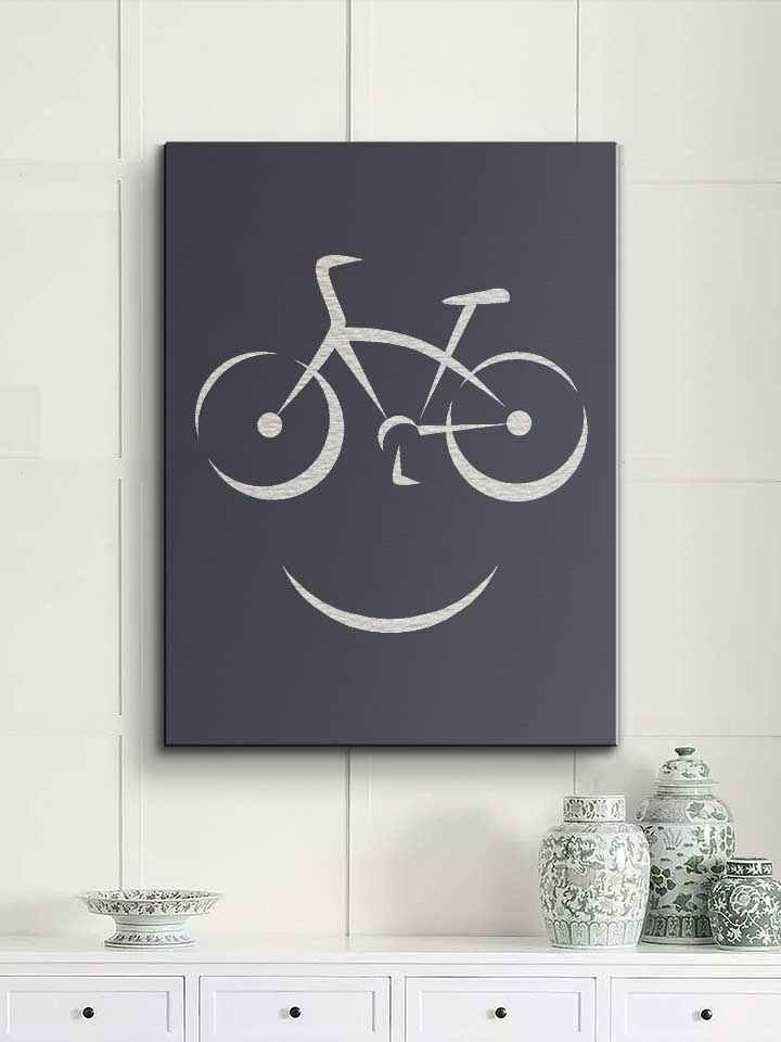 bike-smile-leinwand dunkelgrau 2