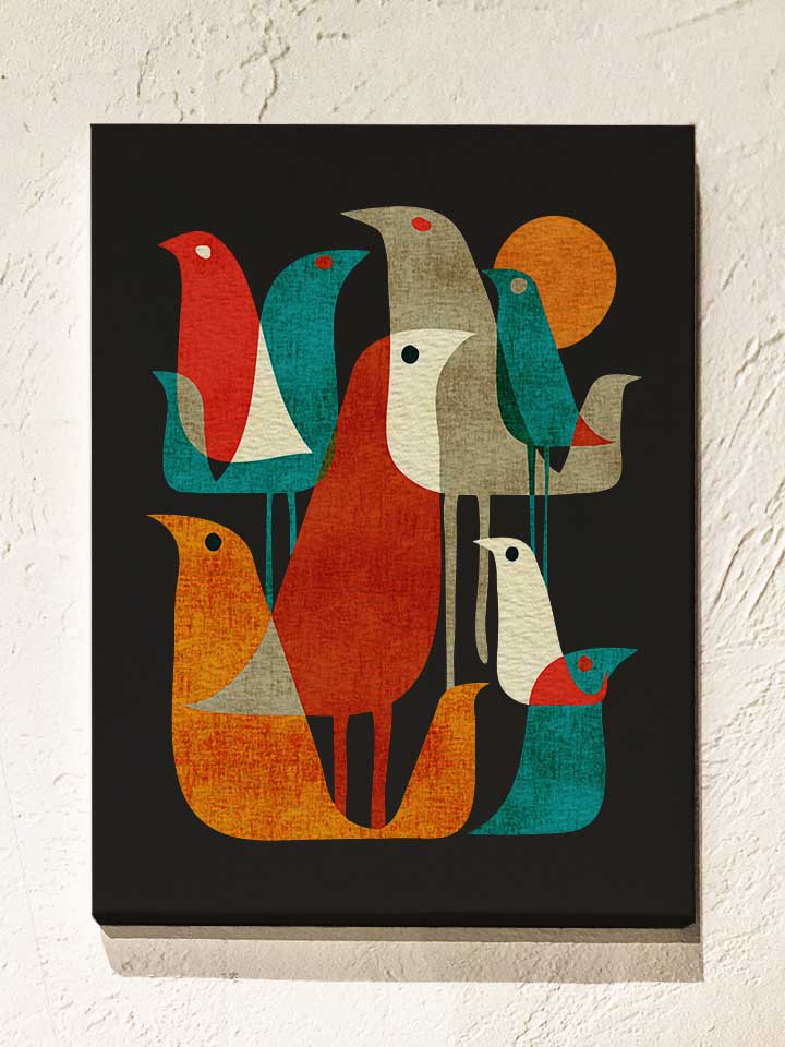 Birds Art Leinwand schwarz 30x40 cm