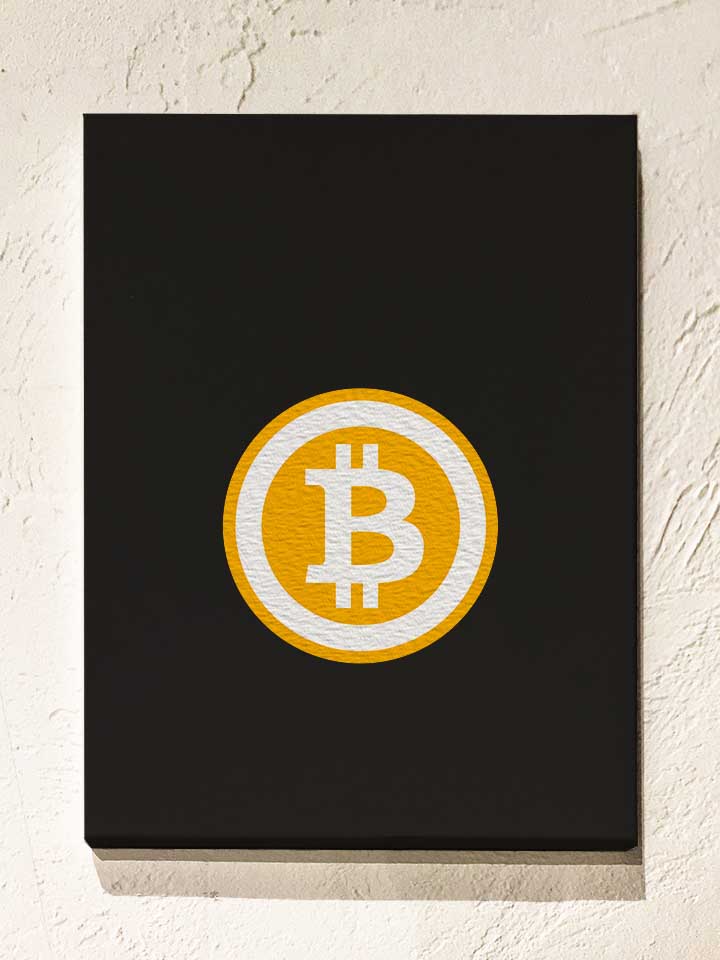 Bitcoin Leinwand schwarz 30x40 cm