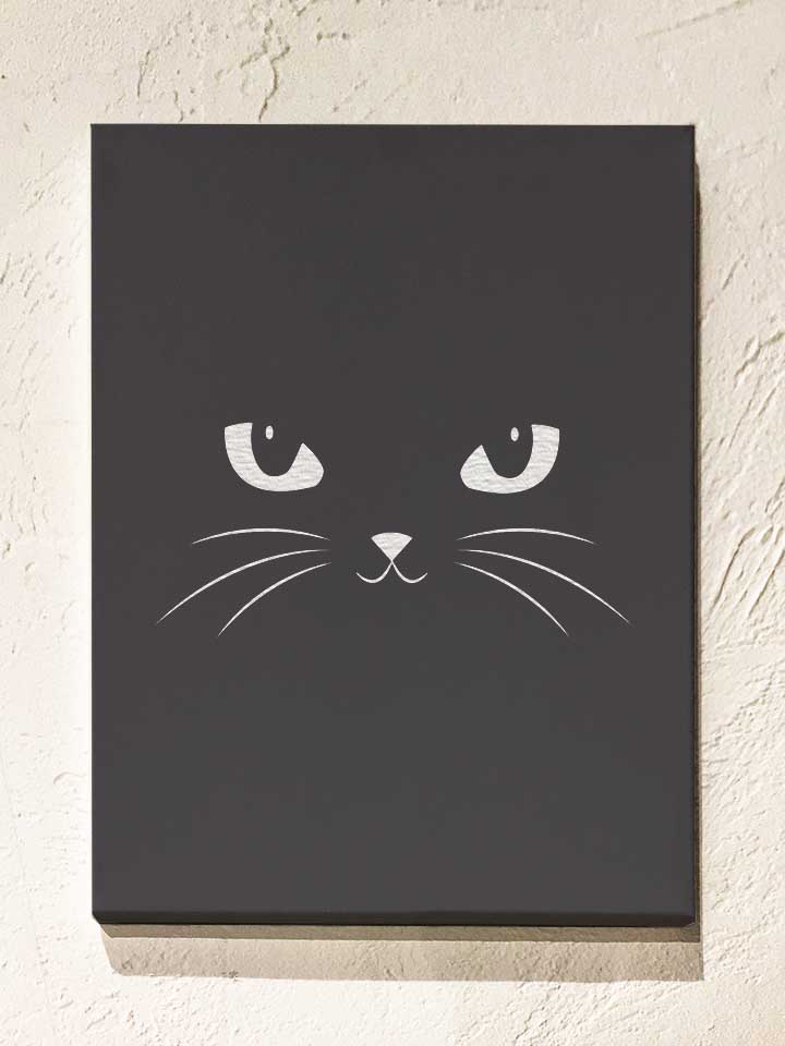 black-cat-face-leinwand dunkelgrau 1