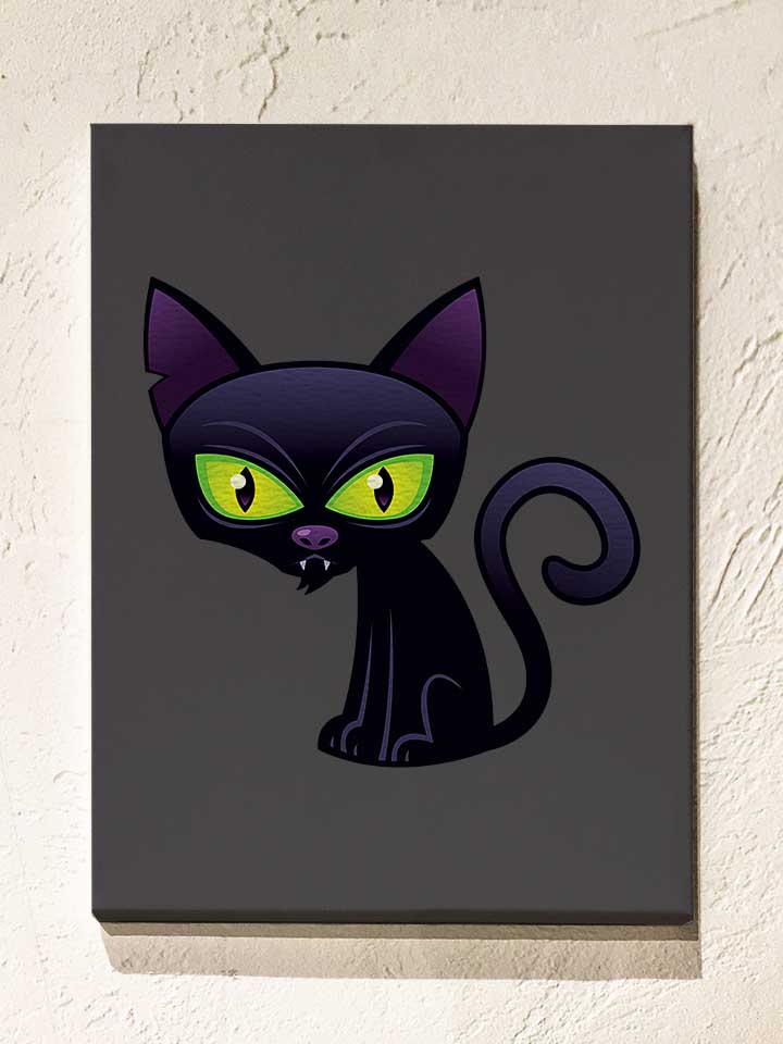 Black Cat Leinwand dunkelgrau 30x40 cm