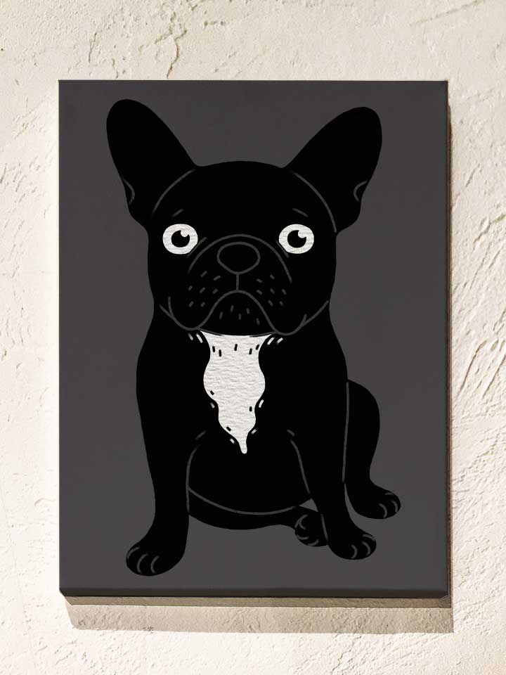Black Pug Leinwand dunkelgrau 30x40 cm