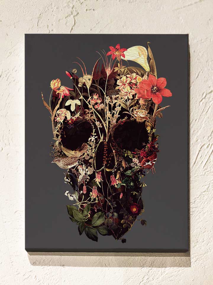 bloom-skull-leinwand dunkelgrau 1