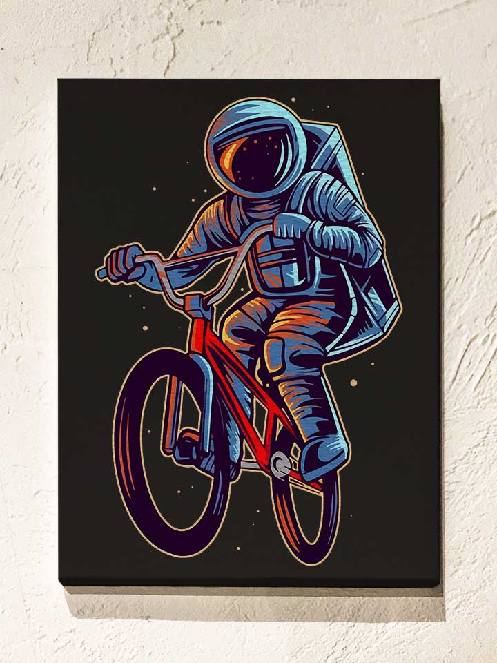 Bmx Astronaut Leinwand schwarz 30x40 cm