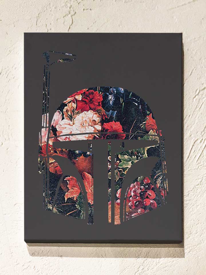 Boba Fett Floral Leinwand dunkelgrau 30x40 cm