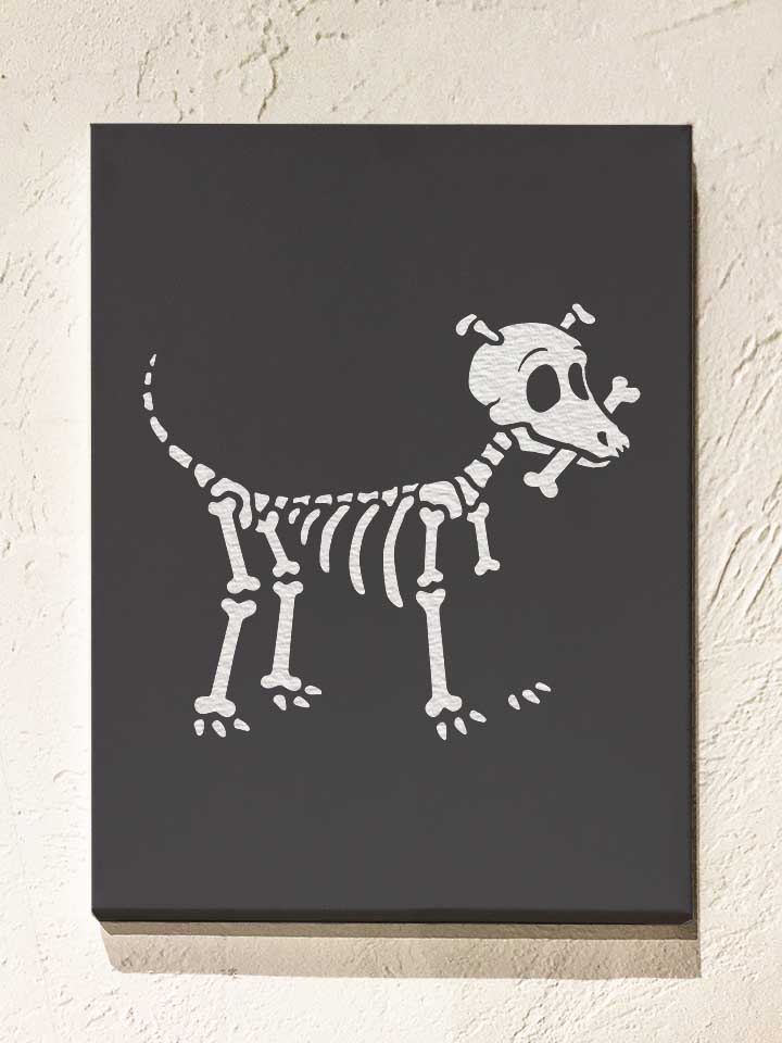 bone-lover-skeleton-dog-leinwand dunkelgrau 1