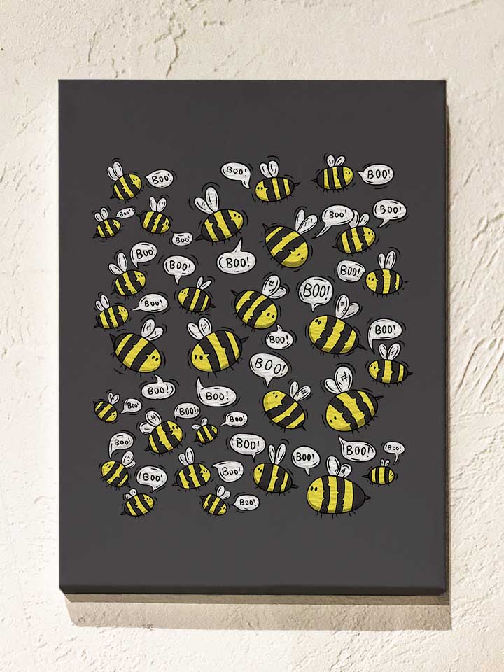 Boo Bees Leinwand dunkelgrau 30x40 cm