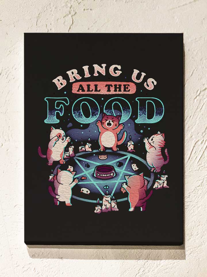 bring-us-all-the-food-cat-leinwand schwarz 1
