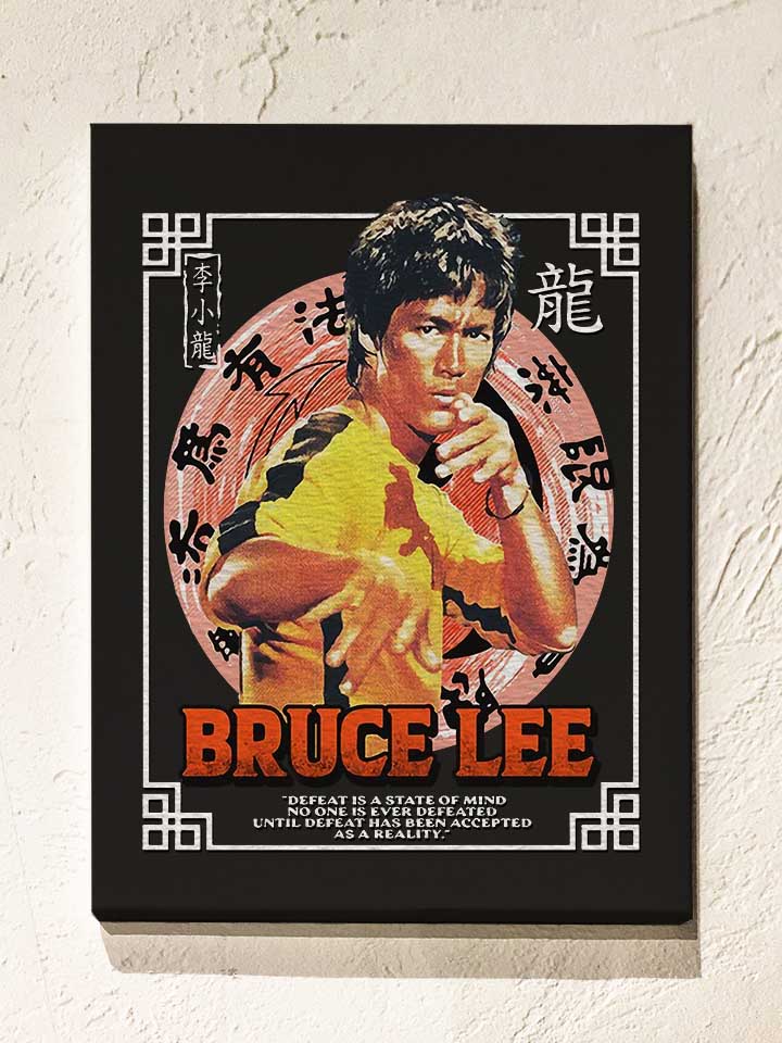 Bruce Lee Leinwand schwarz 30x40 cm