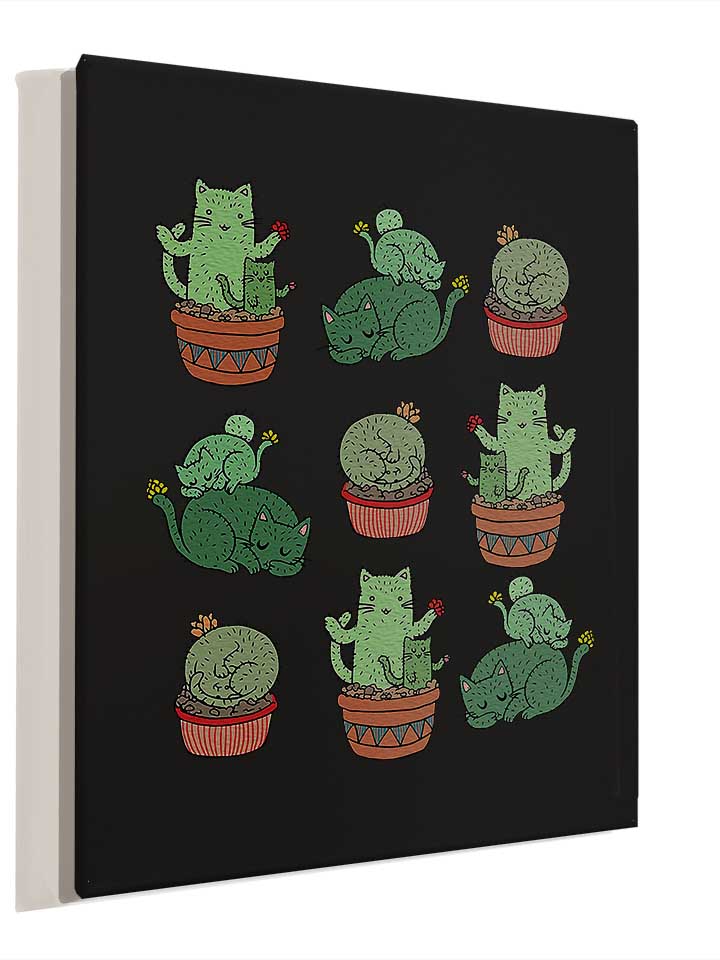 cactus-cats-leinwand schwarz 4