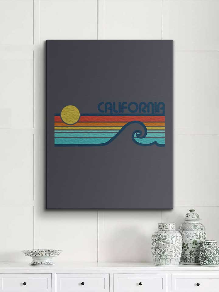 california-retro-sunset-leinwand dunkelgrau 2